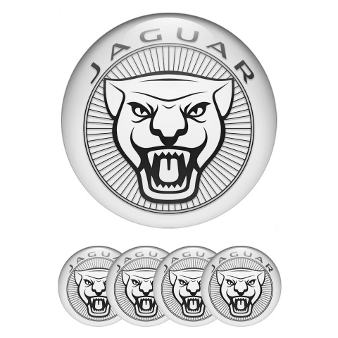Jaguar Wheel Emblem for Center Caps Pearly Vicious White Logo