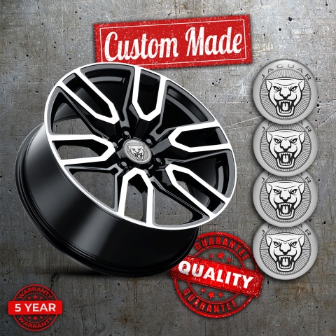 Jaguar Emblems for Center Wheel Caps Grey Vicious Symbol Edition