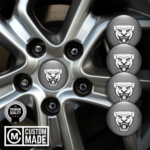 Jaguar Wheel Stickers for Center Caps Light Carbon White Symbol Edition