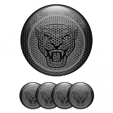 Jaguar Emblem for Center Wheel Caps Dark Grate Base Outline Edition