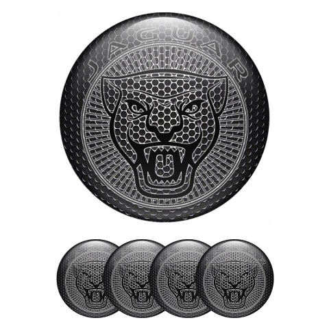 Jaguar Emblem for Center Wheel Caps Dark Grate Base Outline Edition