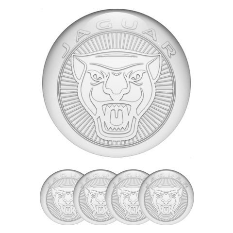Jaguar Emblems for Center Wheel Caps White Base Transparent Outline Logo