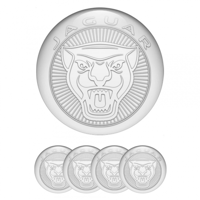 Jaguar Emblems for Center Wheel Caps White Base Transparent Outline Logo