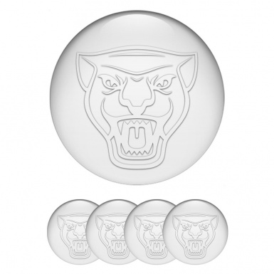 Jaguar Wheel Emblem for Center Caps White Base Transparent Outline