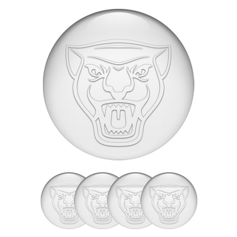 Jaguar Wheel Emblem for Center Caps White Base Transparent Outline