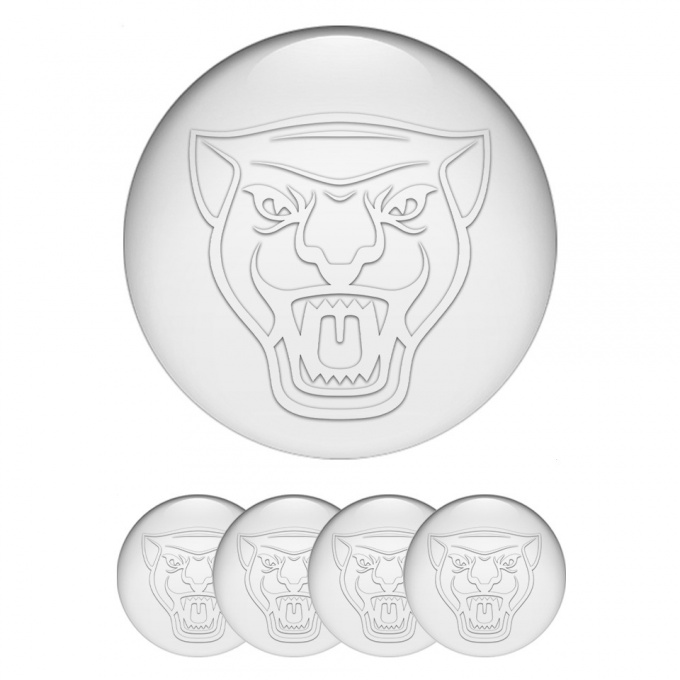 Jaguar Wheel Emblem for Center Caps White Base Transparent Outline