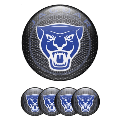 Jaguar Wheel Emblem for Center Caps Dark Grate Blue White Logo