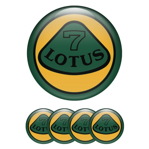 Lotus Silicone Stickers for Center Wheel Caps Green Ring Black Logo