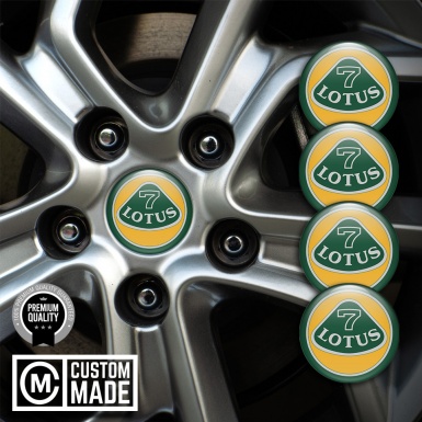 Lotus Emblem for Center Wheel Caps Green Ring Grey Logo Design