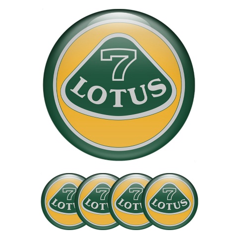Lotus Emblem for Center Wheel Caps Green Ring Grey Logo Design