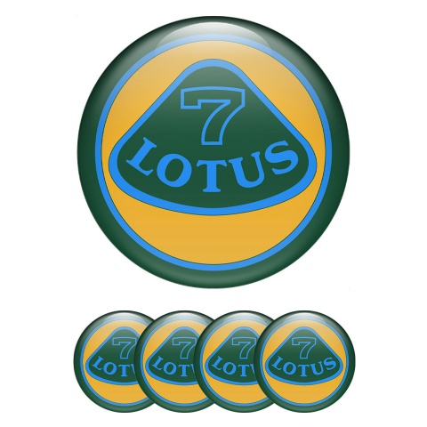 Lotus Center Wheel Caps Stickers Green Ring Blue Logo Design