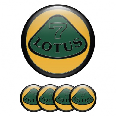 Lotus Wheel Stickers for Center Caps Black Ring Dark Logo