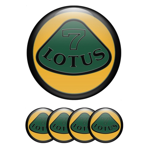 Lotus Wheel Stickers for Center Caps Black Ring Dark Logo