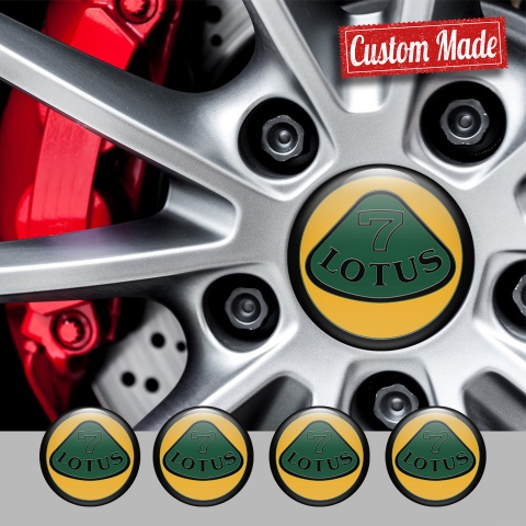 Lotus Wheel Stickers for Center Caps Black Ring Dark Logo