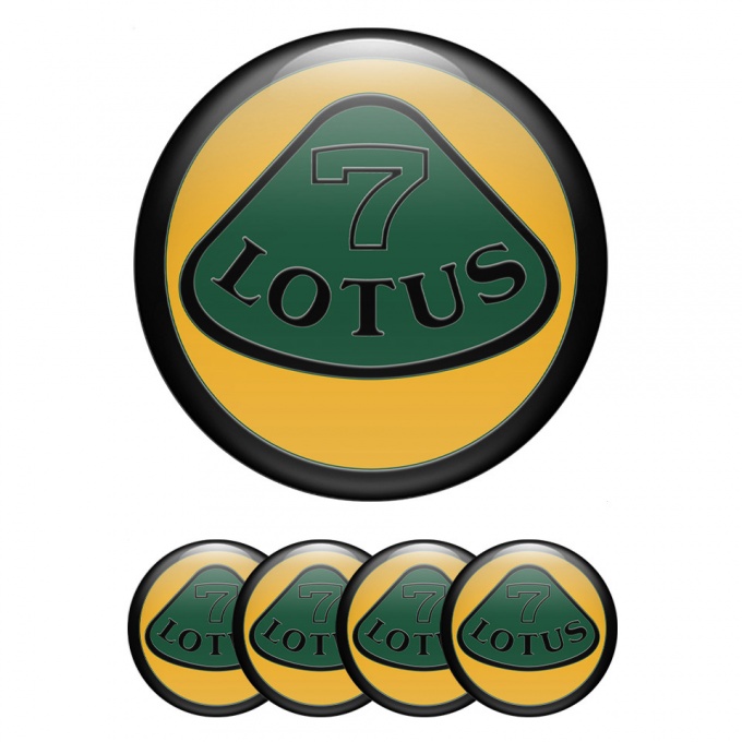 Lotus Wheel Stickers for Center Caps Black Ring Dark Logo