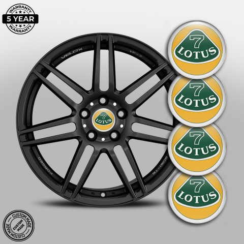 Lotus Silicone Stickers for Center Wheel Caps White Ring Pearl Logo