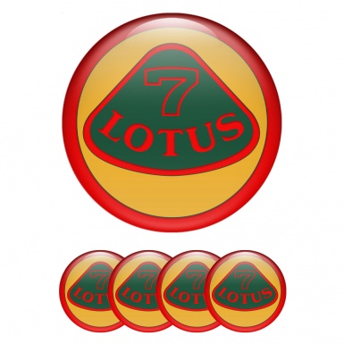 Lotus Domed Stickers for Wheel Center Caps Red Ring Crimson Design