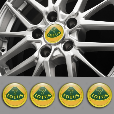 Lotus Domed Stickers for Wheel Center Caps Yellow Ring Sunny Edition