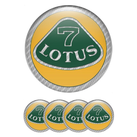Lotus Center Wheel Caps Stickers White Carbon Motif Logo Design
