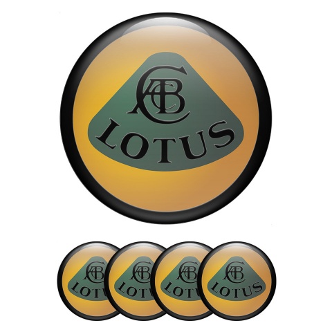 Lotus Center Wheel Caps Stickers Black Ring Motif Classic Logo