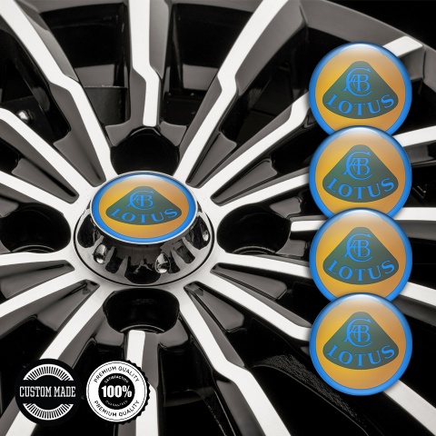 Lotus Stickers for Wheels Center Caps Blue Ring Glacial Logo