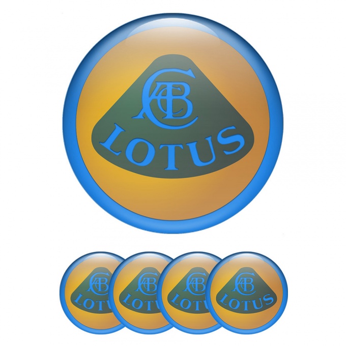 Lotus Stickers for Wheels Center Caps Blue Ring Glacial Logo