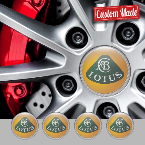 Lotus Emblem for Wheel Center Caps White Carbon Classic Logo