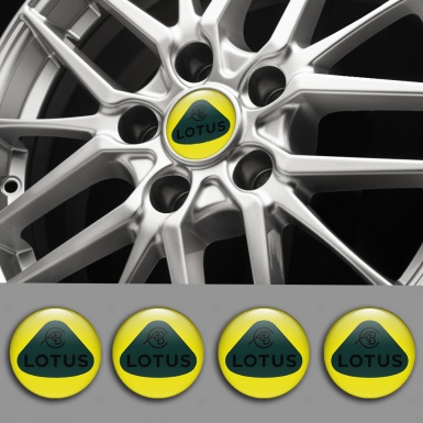 Lotus Wheel Stickers for Center Caps Yellow Base Black Logo