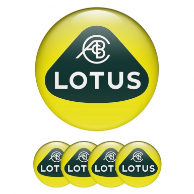 Lotus Center Caps Wheel Emblem Yellow Base White Logo