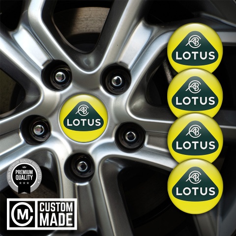 Lotus Center Caps Wheel Emblem Yellow Base White Logo