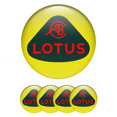 Lotus Silicone Stickers for Center Wheel Caps Yellow Base Red Edition