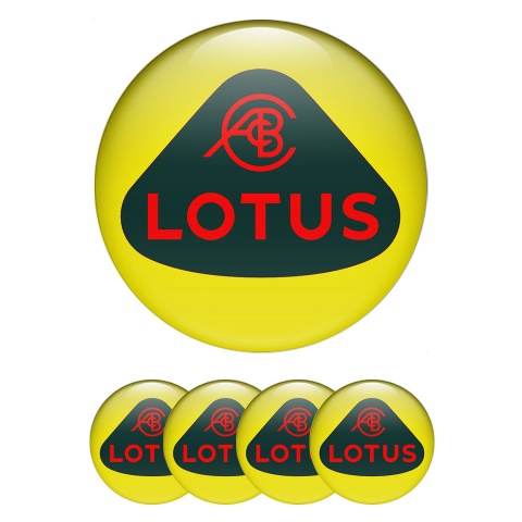 Lotus Silicone Stickers for Center Wheel Caps Yellow Base Red Edition