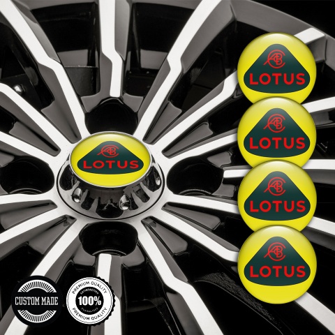 Lotus Silicone Stickers for Center Wheel Caps Yellow Base Red Edition