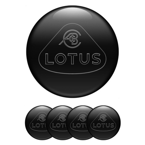 Lotus Emblem for Wheel Center Caps Black Base Dark Ring Motif