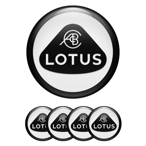 Lotus Emblem for Center Wheel Caps White Base Black Ring Motif