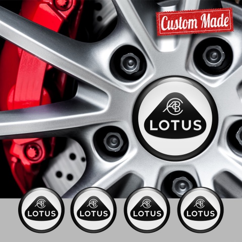 Lotus Emblem for Center Wheel Caps White Base Black Ring Motif