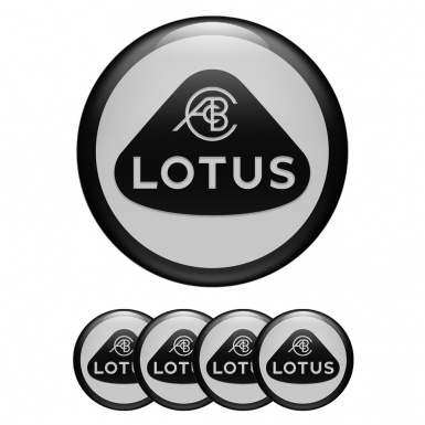 Lotus Wheel Stickers for Center Caps Grey Base Black Ring Design