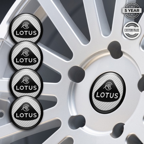 Lotus Wheel Emblem for Center Caps White Carbon Black Ring