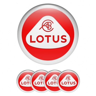 Lotus Emblem for Center Wheel Caps Red Background White Ring Design