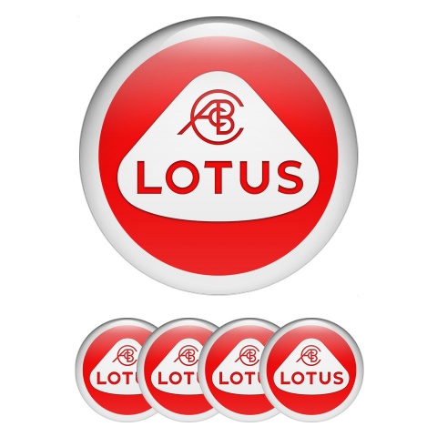 Lotus Emblem for Center Wheel Caps Red Background White Ring Design