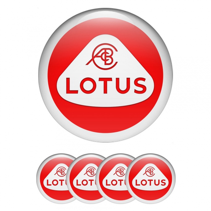 Lotus Emblem for Center Wheel Caps Red Background White Ring Design