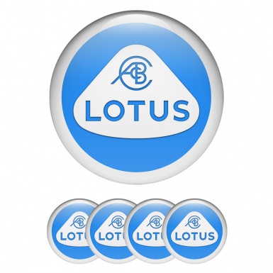 Lotus Wheel Stickers for Center Caps Blue Fill White Ring Edition