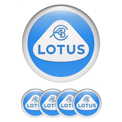 Lotus Wheel Stickers for Center Caps Blue Fill White Ring Edition