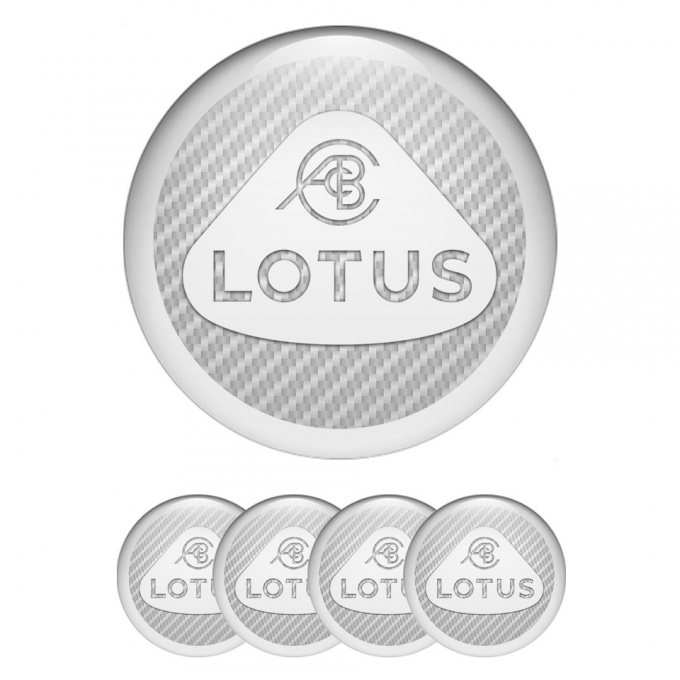 Lotus Center Caps Wheel Emblem White Carbon White Ring Edition