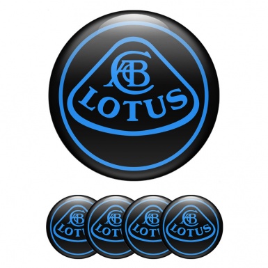 Lotus Emblem for Center Wheel Caps Black Base Blue Outline Motif