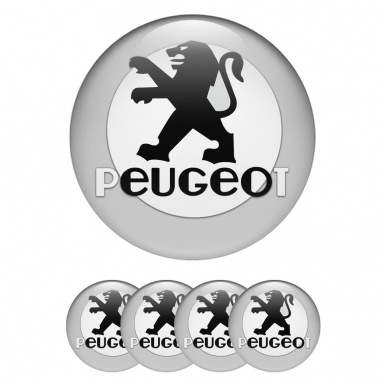 Peugeot Center Caps Wheel Emblem Grey Background White Circle Edition