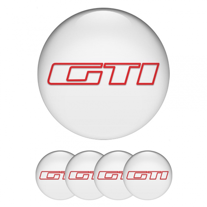 Peugeot Stickers for Wheels Center Caps White Fill GTI Contour Design 