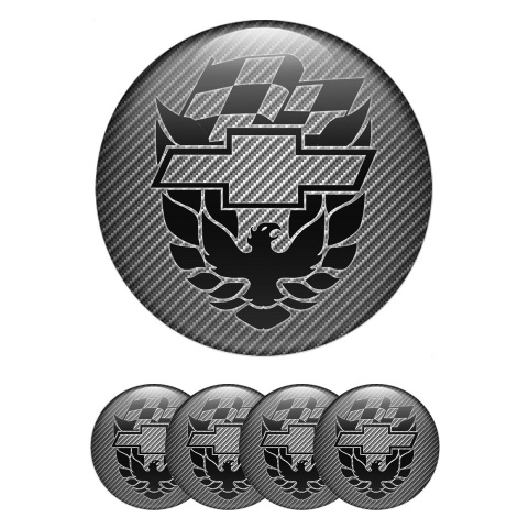 Pontiac Emblem for Center Wheel Caps Light Carbon Black Firebird Logo