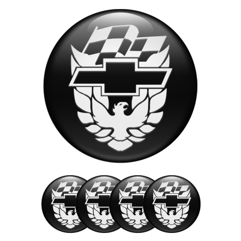 Pontiac Emblems for Center Wheel Caps Black White Firebird Logo