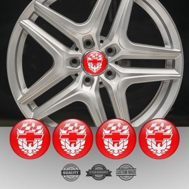 Pontiac Center Caps Wheel Emblem Red White Firebird Edition